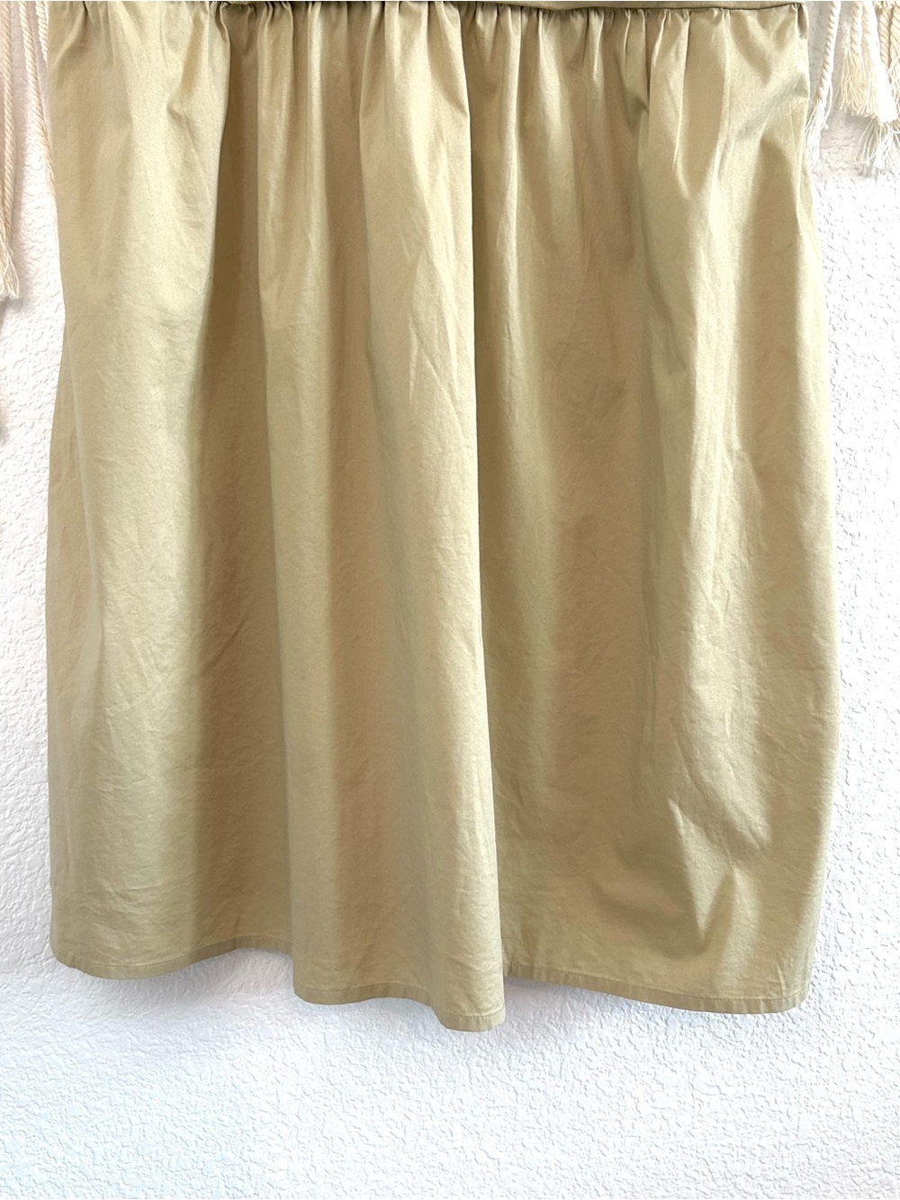 Express Rouched Bodice Mini Dress Beige Spaghetti Strap Cotton Blend Size L - Picture 5 of 13